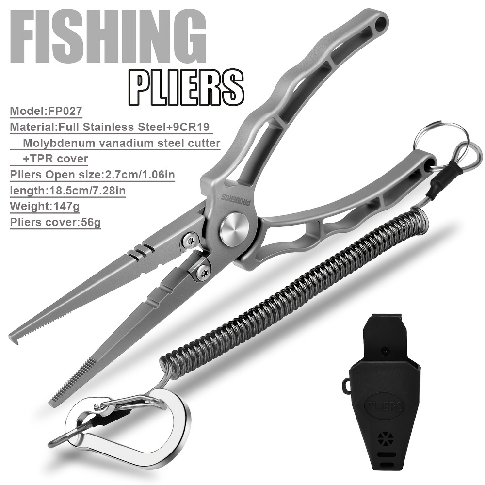 1pc Multifunctional Fishing Pliers, Stainless Steel Pliers, Grip&Cut Lines  Split Ring Opener Crimp Sinker&Sleeves Anti-rusty Pliers