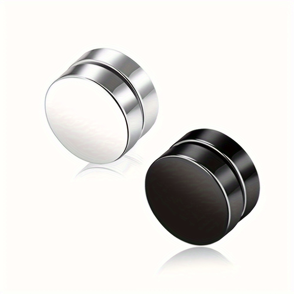 Magnetic Round Stud Earrings For Men Non piercing Clip - Temu