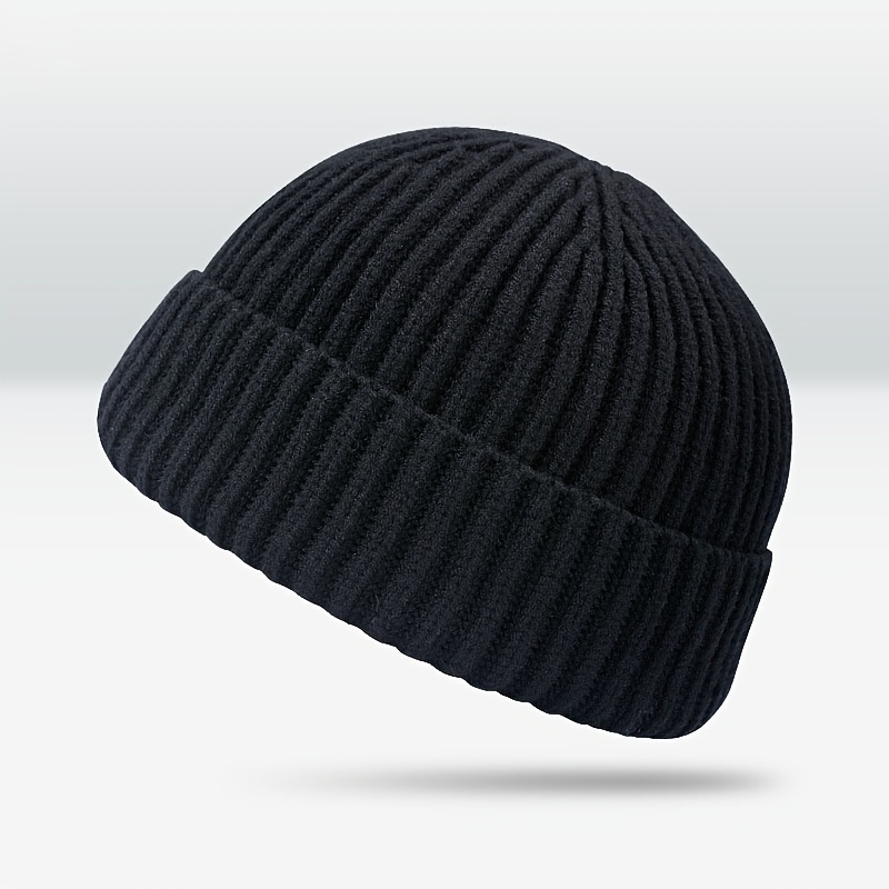 Unisex Knitted Solid Winter Beanie Hat Warm Bonnet Cap