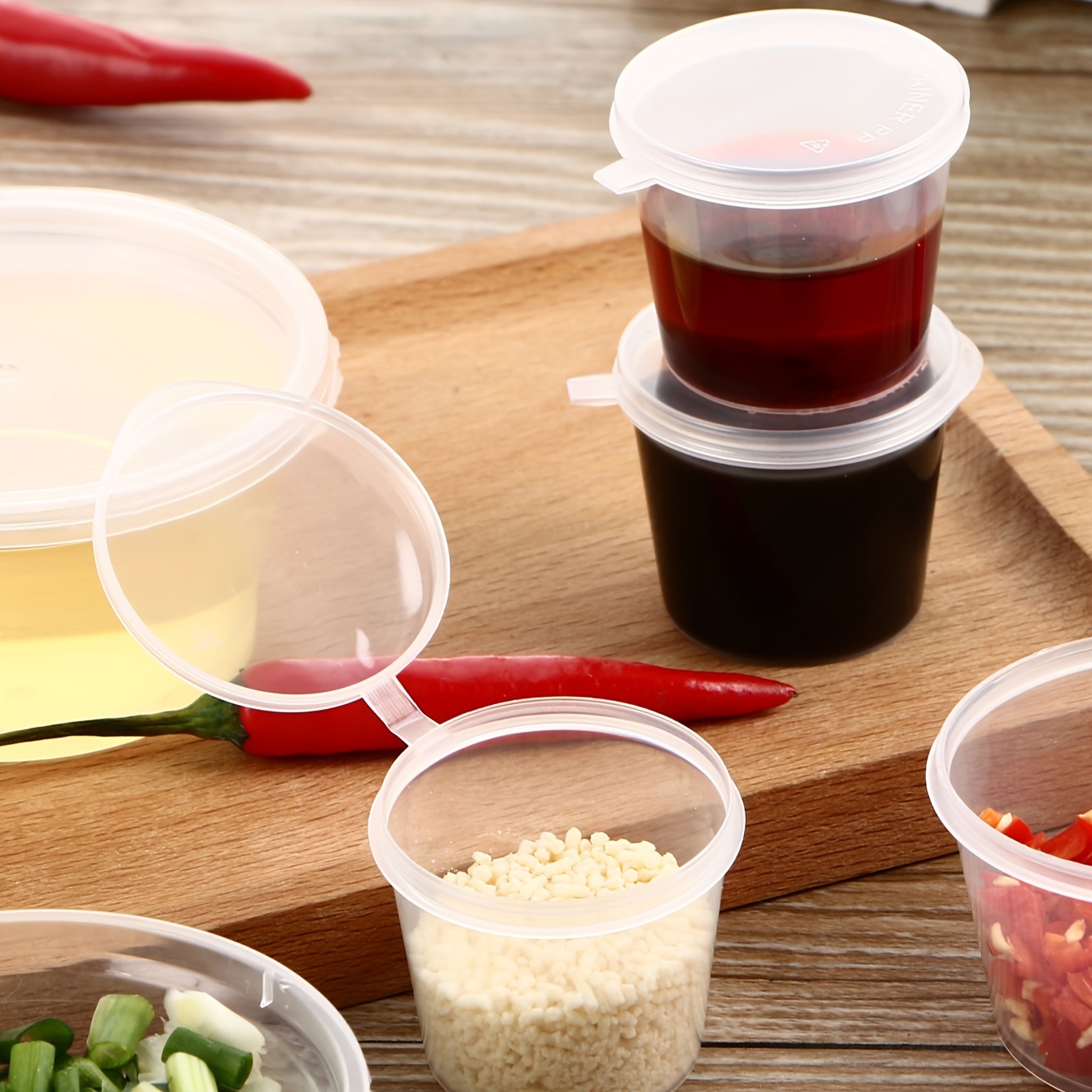 Portion Cups With Lids Disposable Plastic Cups For Meal Prep - Temu