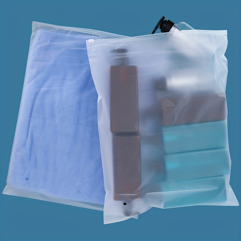 16 x 6 x 15 Clear Frosted Plastic Tote Bags - 3.5 Mil