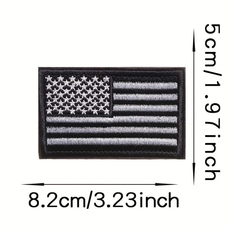 Embroidered Black And White American Flag Patch For Men - Temu
