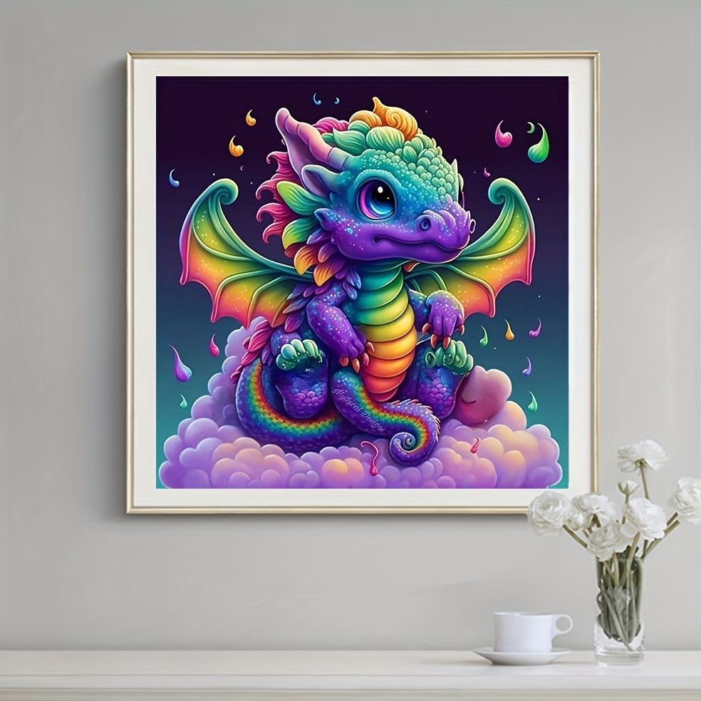 Purple Cartoon Dragon - Diamond Paintings 