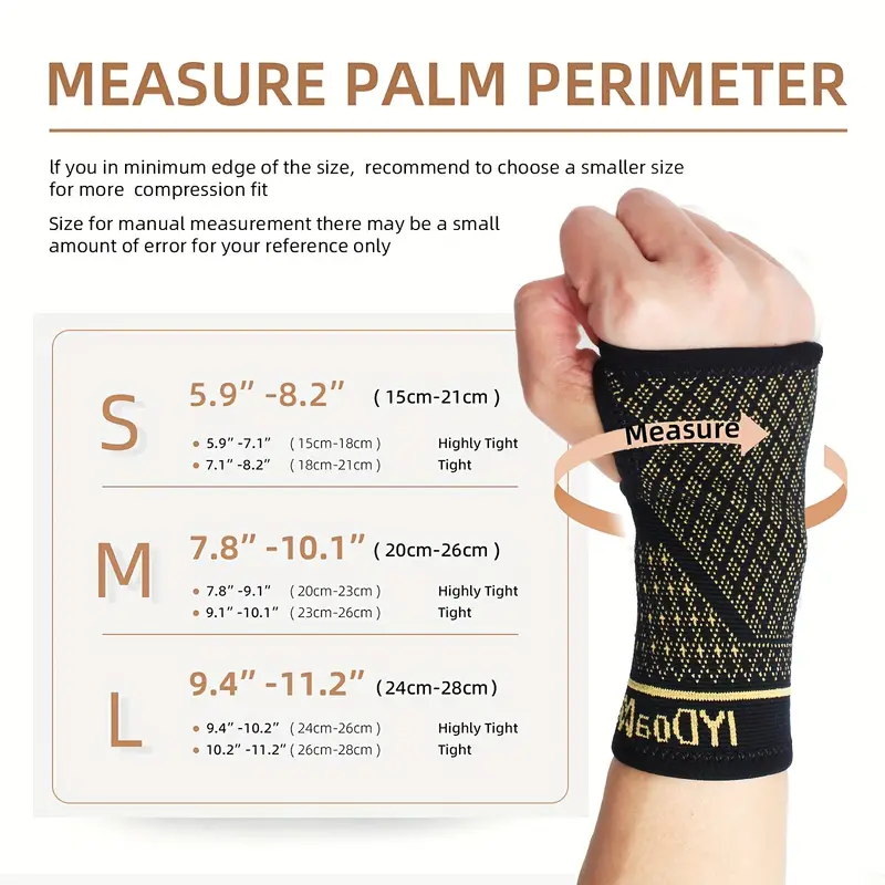 Copper Wrist Compression Sleeves Improved Circulation - Temu