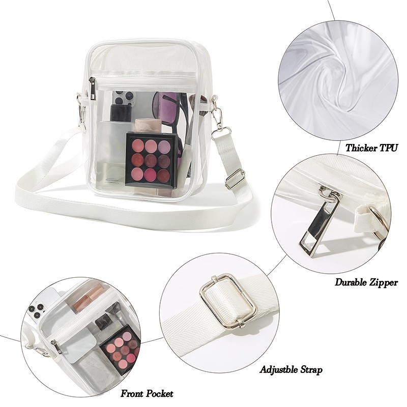 Clear Bag Stadium Approved - Tpu Clear Purse With Front Pocket For  Concerts, Sports, Festivals - Clear Crossbody Bags For Women