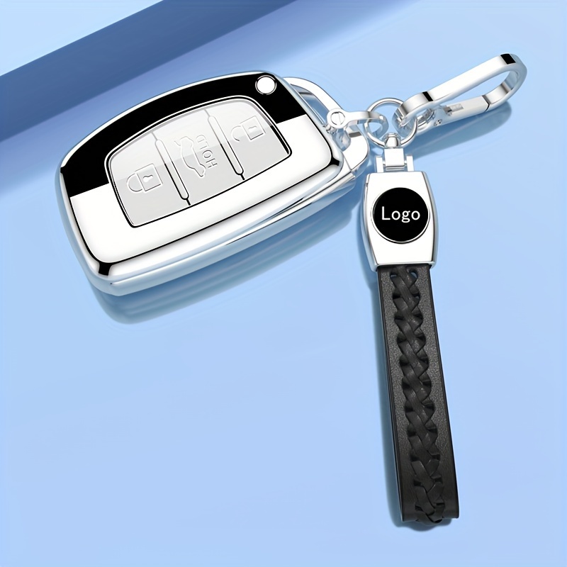 porte-clé de voiture intelligente Universel en cuir artificiel voiture  télécommande porte-clés sac Smart Key Holder