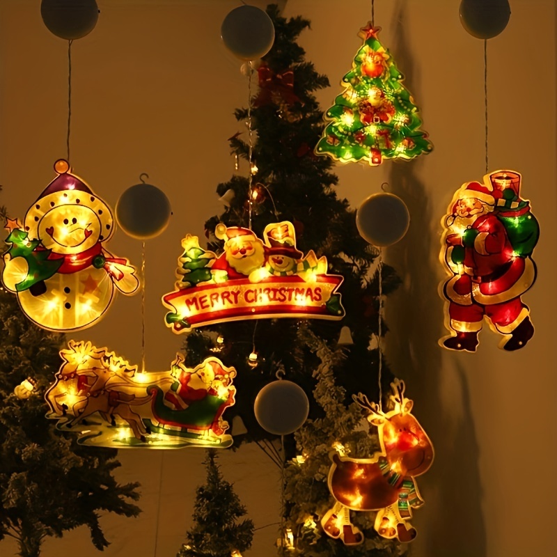 Lumières De Décoration De Noël À Led, Étoiles Brillantes, Décoration De  Fenêtre D'arbre De Noël, Lumières De Ventouse Peintes - Outillage Et  Amélioration De L'habitat - Temu