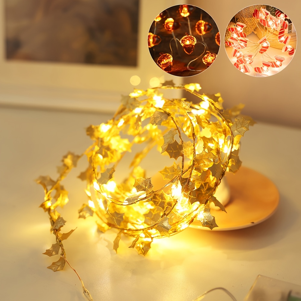 1pc 59.06inch 10 Lights Iron Art Red Christmas Stocking Shape Decoration  String Lights, Christmas Indoor Decoration String Lights, Christmas  Decoratio