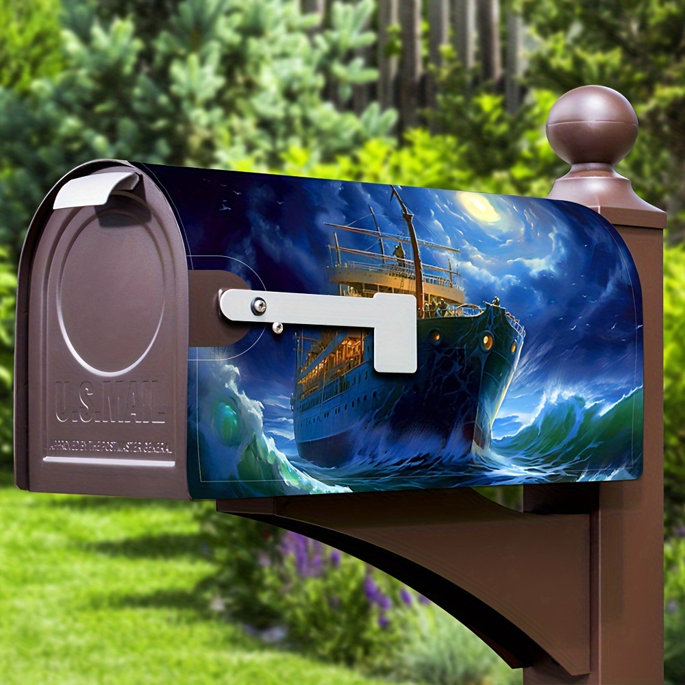 Mailbox Covers Boat In Storm Print Mailbox Cover Retro Style Temu