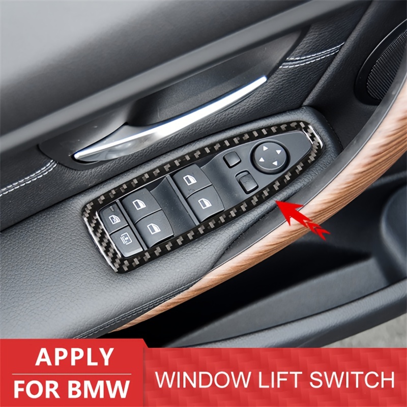 Für BMW 1 3 4 Serie 3GT F20 F30 F31 F32 F34 F36 Fenster Glas Lift-Taste  Dekoration ABS Carbon faser Panel Dekoration