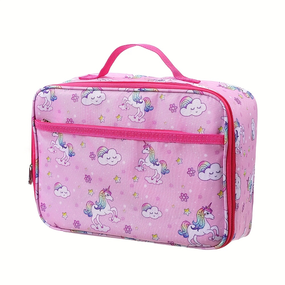 Kawaii Unicorn Rainbow Lunch Bag For Girls Picnic Bag Portable