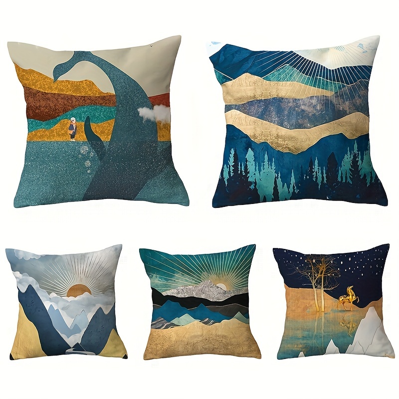 Jacquard Mountain Pattern Pillowcase Sofa Cushion Pillow - Temu