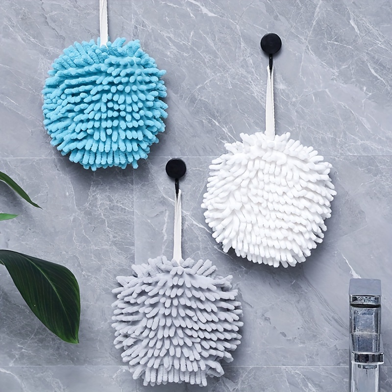 Chenille Hand Towel Kitchen Bathroom Hand Towel Ball with Hanging