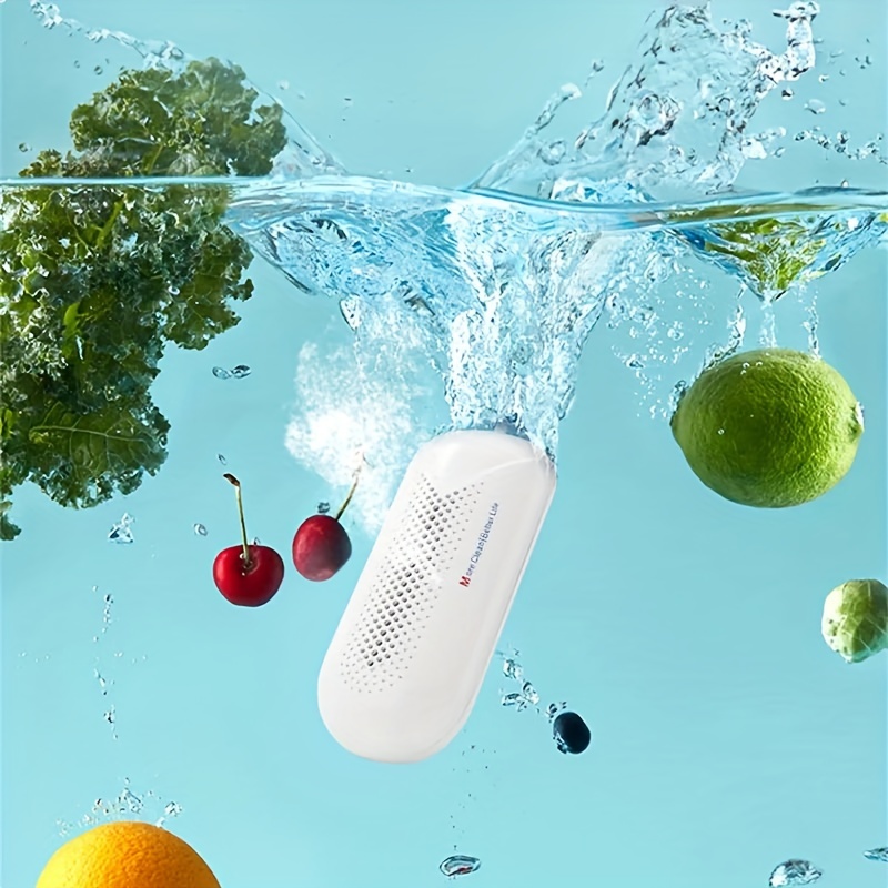 Fruit and vegetable purifier Washing machine - Vegetable cleaner equipment  Capsule shape disinfector Ultrasonic fruit and vegetable cleaner is used to  purify fruit and vegetables 