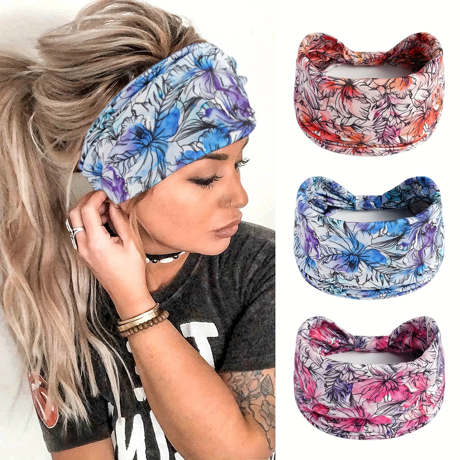 Black Color Wide brimmed Headbands Soft Yoga Sports Hair - Temu