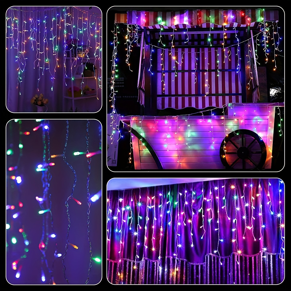 1pc led solar string lights 4m 13ft 96leds waterproof curtain lights fairy string lights christmas lights for bedroom patio yard garden wedding party christmas halloween decorations details 7