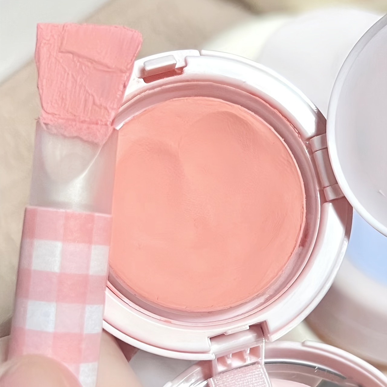 4 Color Blush Palette Brightening Peach Color Transparent - Temu