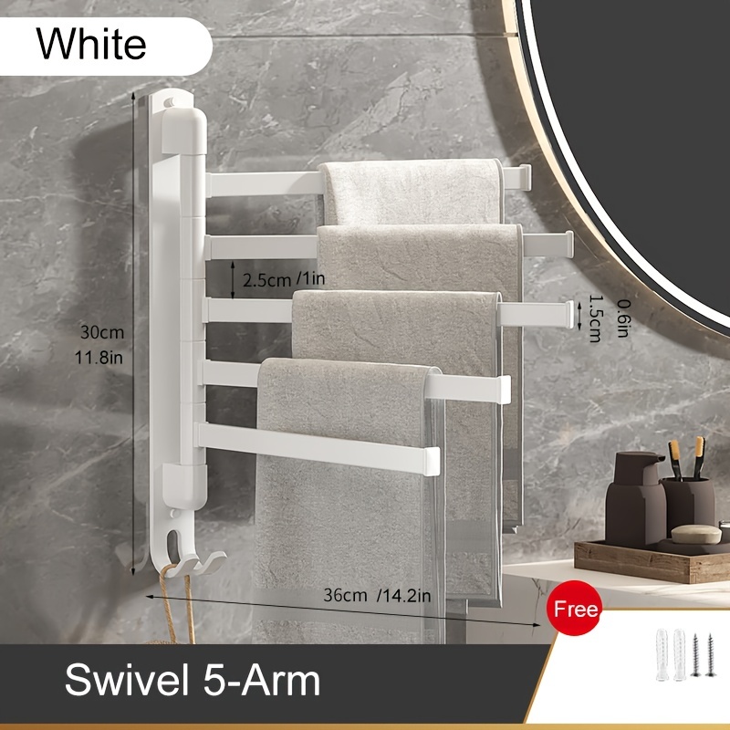 Stylish Convenient Swivel Towel Rack Bathroom Wall Mounted - Temu Canada