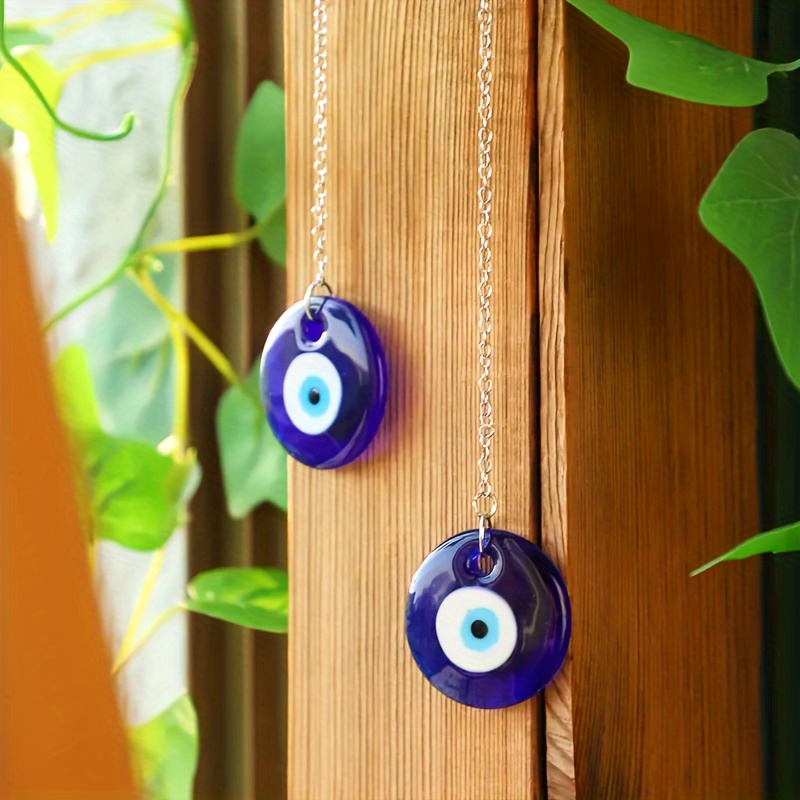 

2pcs Turkish Blue Evil Eye Wall Hanging Ornament, For Party, Home, Outdoor, Door Hanging Home Decor