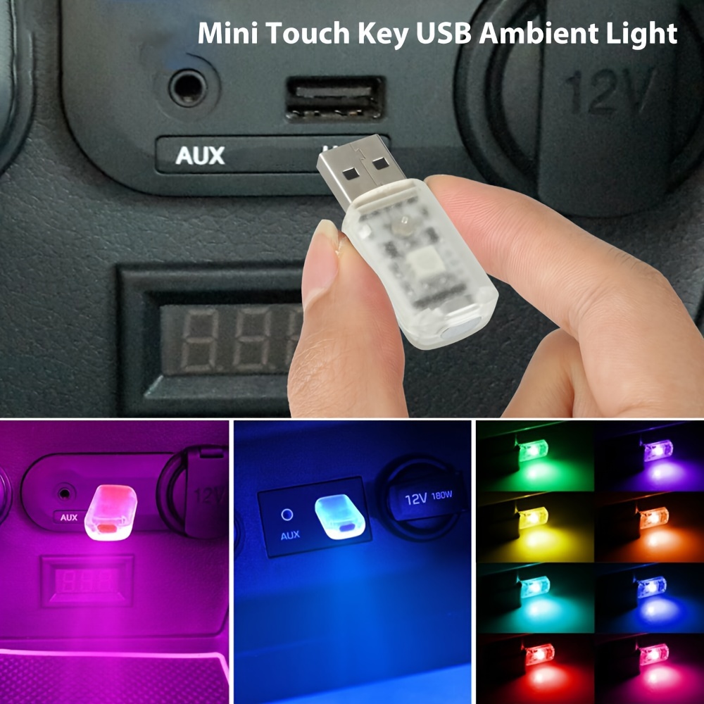 Mini USB RGB LED Auto Innenraum Light Touch Key Neon Atmosphäre Ambiente  Lampen