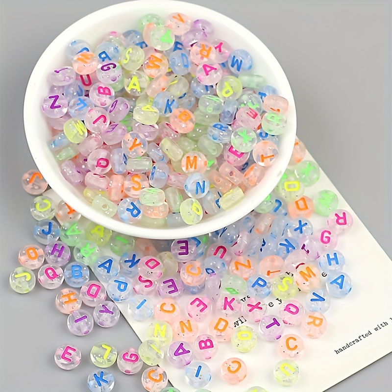 7 Colors Semi transparent Acrylic Letter Beads For - Temu