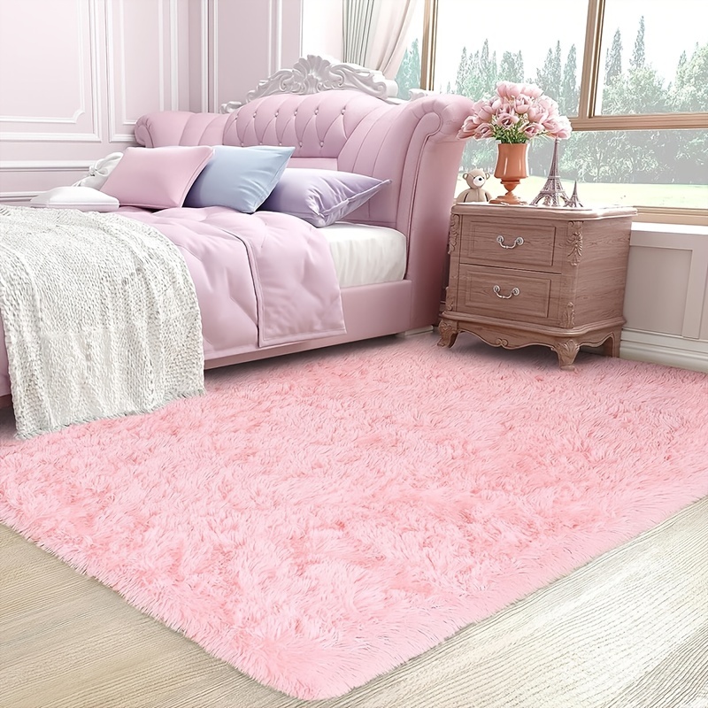  GTSABWAY Alfombra rosa esponjosa para habitación de niñas, 6 x  9 pies, alfombra peluda para dormitorio, bonita decoración de habitación,  alfombra mullida para guardería, alfombra suave para habitación de niños,  alfombra