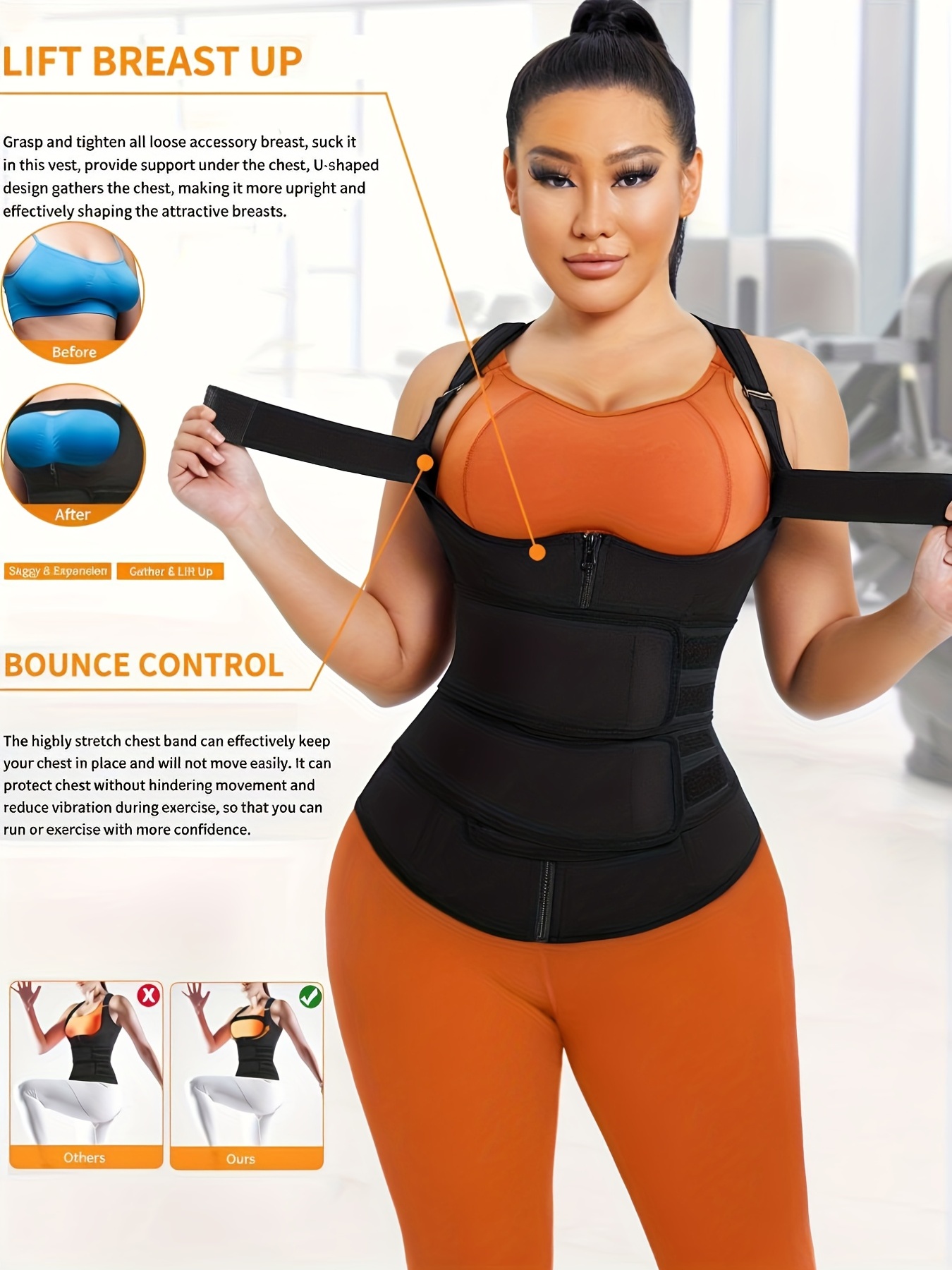 Women Sweat Waist Neoprene Sauna Trainer Vest, Weight Loss Belt Workout  Adjustable Straps Shapewear Tank Tops, Women's Activewear