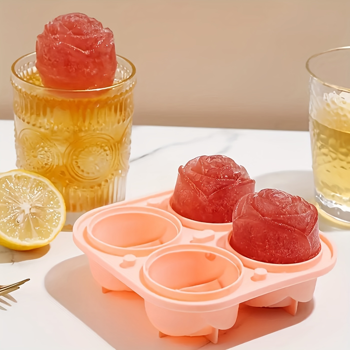 Silicone Rose Mold Ice Cream Cocktails Food Grade Easy Use - Temu