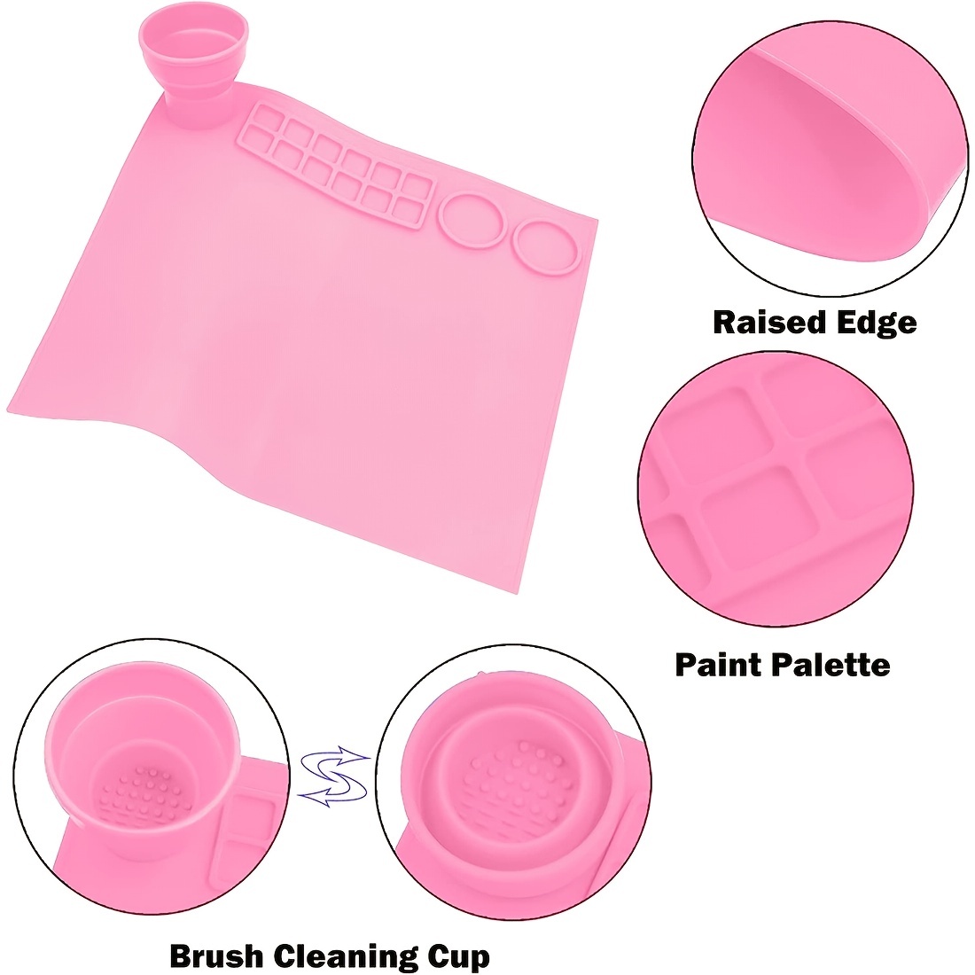  Silicone Painting Mat with Cup Detachable