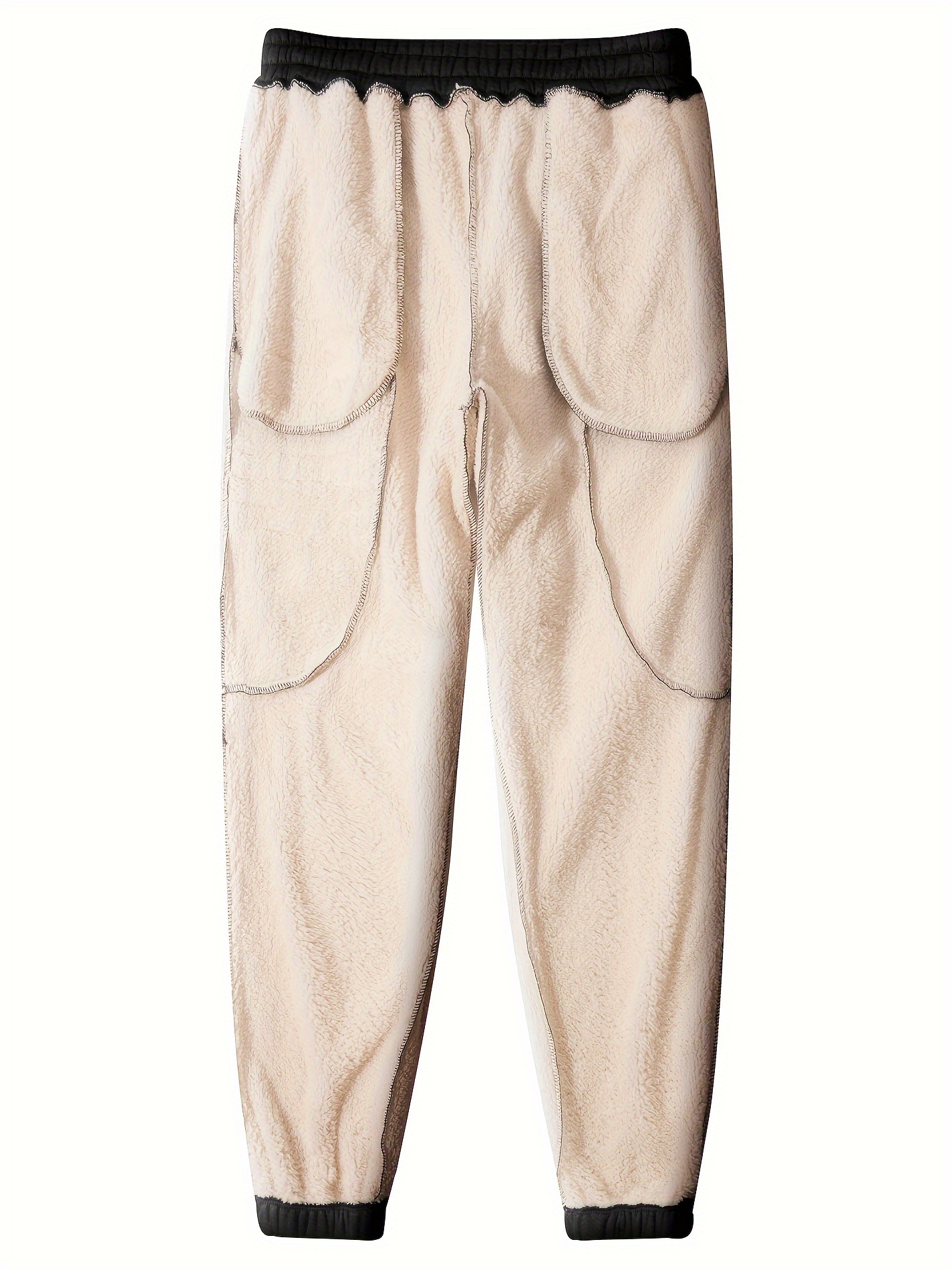 Acheter Pantalon doux athlétique doublé polaire pour homme, jogging épais,  ample et chaud, hiver