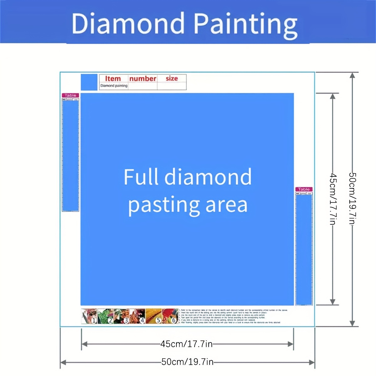 1pc Large Size 50*50cm/19.7x19.7in Frameless DIY Handmade 5D Diamond  Painting Colorful Unicorn Full Diamond Painting Art Embroidery Cross Stitch  Paint