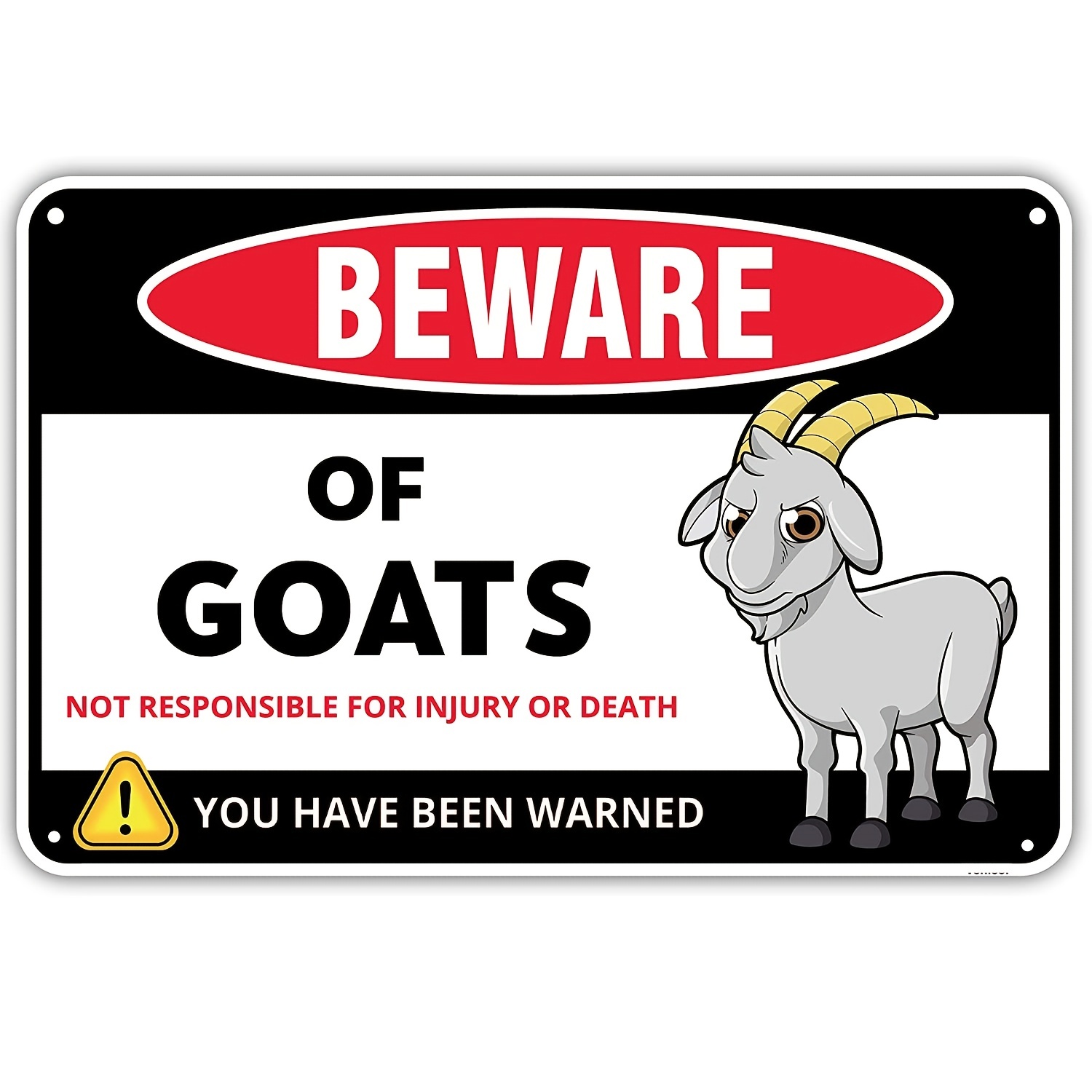 Beware Goat Sign Decor Goats Supplies - Temu Ireland