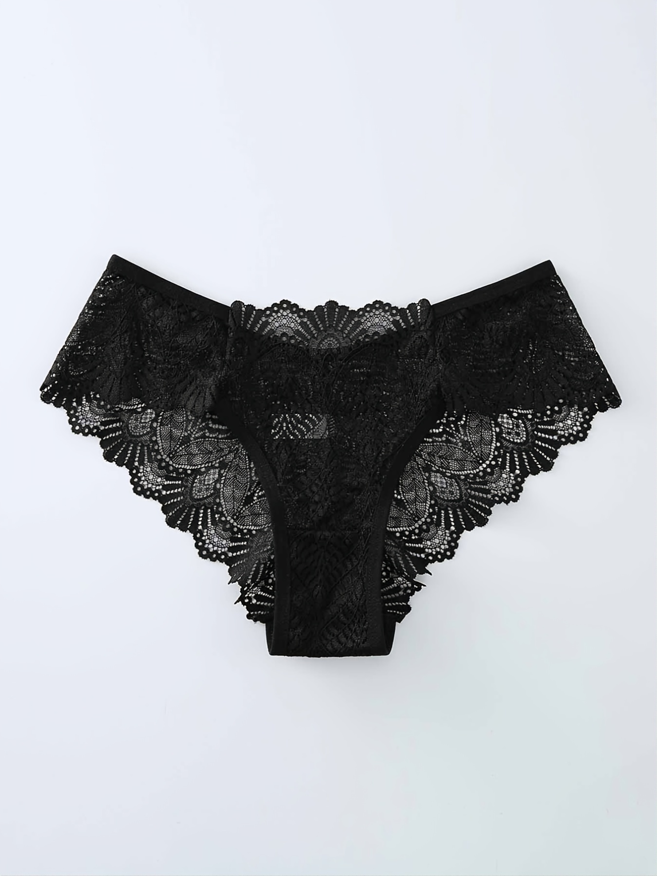 Valentine's Day Lace Contrast Bikini Panties Semi sheer - Temu Mexico