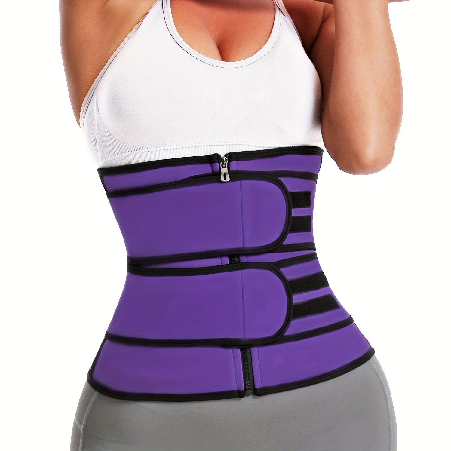 Women Solid Color Neoprene Waist Sweat Belt Waist Trainer with Zipper -  China Waist Trainer and Latex Waist Trainer price