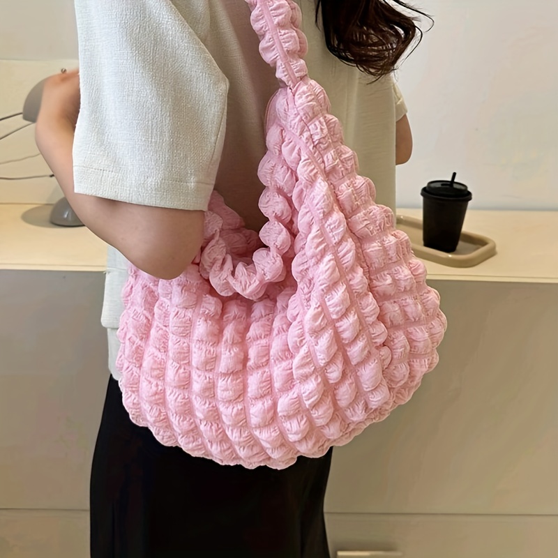 Bubble Ruched Crossbody Bag, Aesthetic Cloud Shoulder Bag, Large Travel  School Messenger Bag - Temu