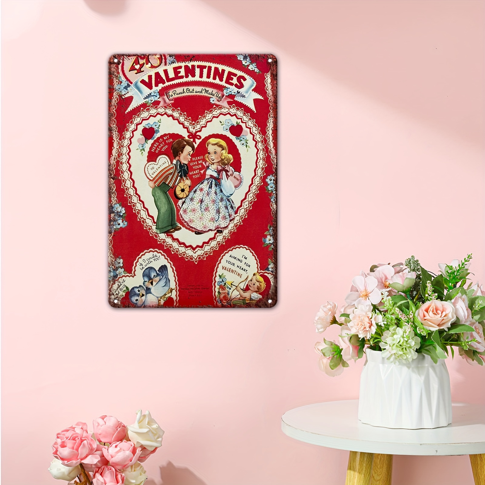 Retro Romantic Valentine's Day Metal Tin Sign Romantic - Temu