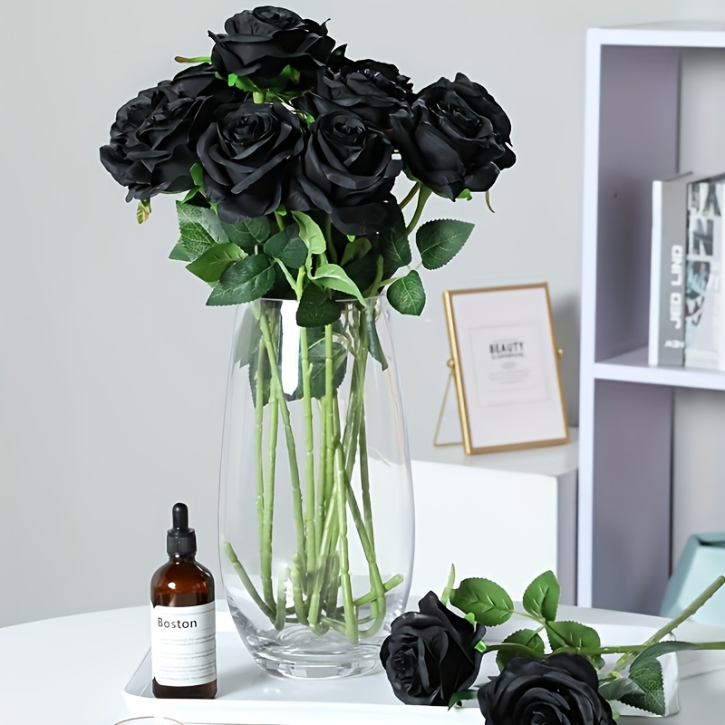 Fiori artificiali bouquet di rose nere per la decorazione di nozze
