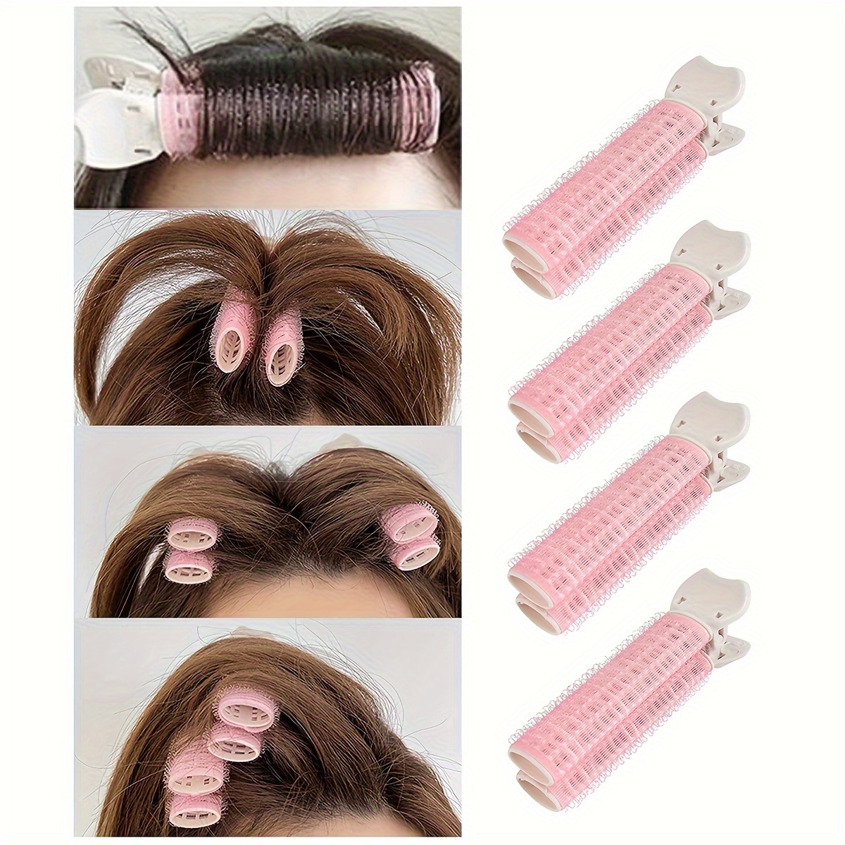 

4pcs/set Volumizing Hair Root Rollers Fluffy Air Bangs Tools Heartless Hair Curlers Diy Hair Styling Accessories For Women And Daily Use
