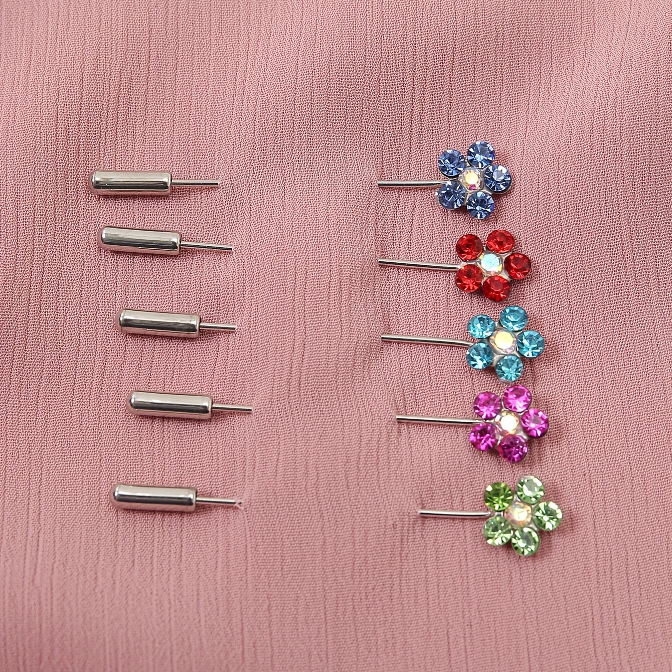Rhinestone Flower Scarf Pin Colorful Elegant Bandana Turban - Temu