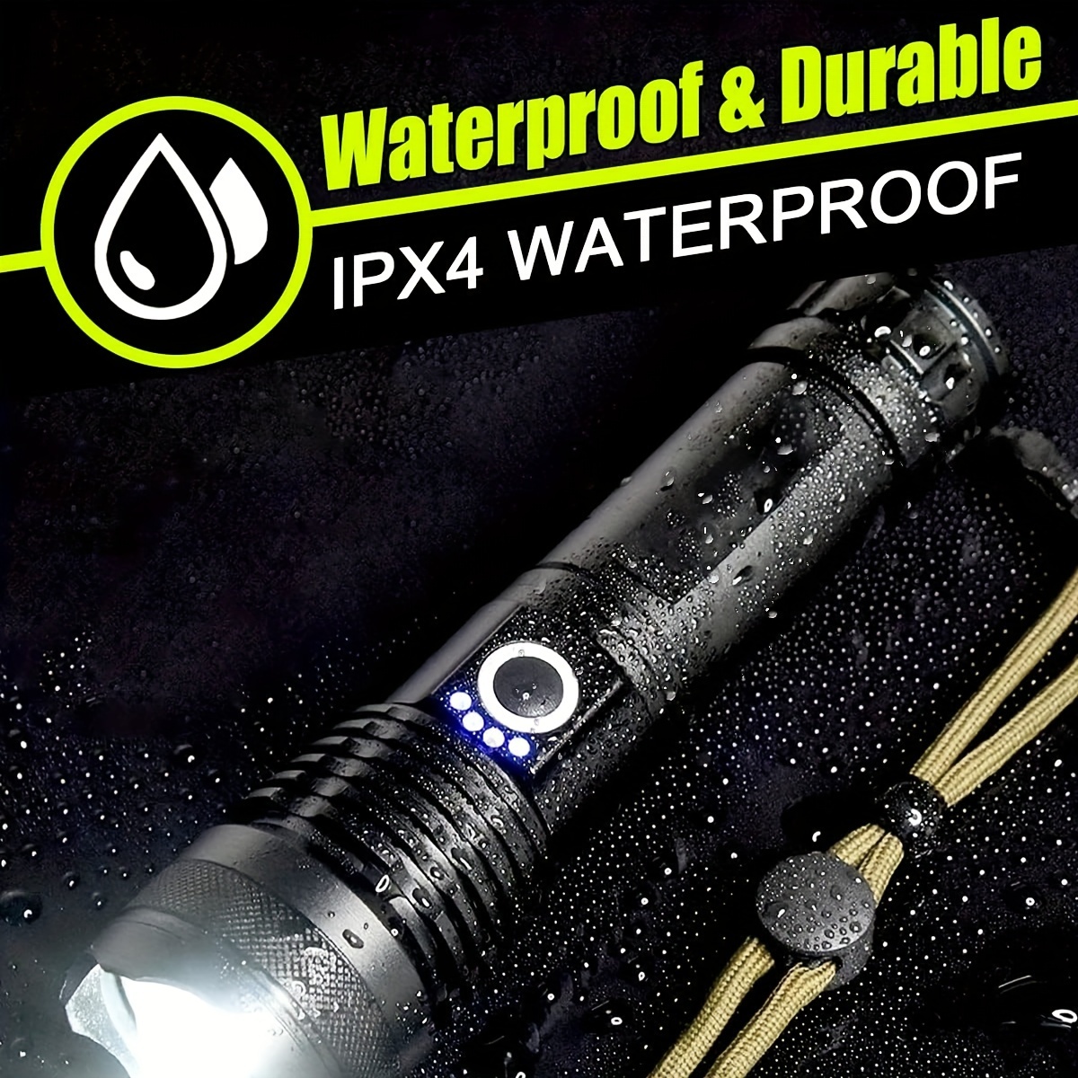Rechargeable Flashlights High Lumens, Super Bright Tactical Flashlight One Click Off, Ipx6 High Powered Flashlight USB Powerful Handheld Flash Light