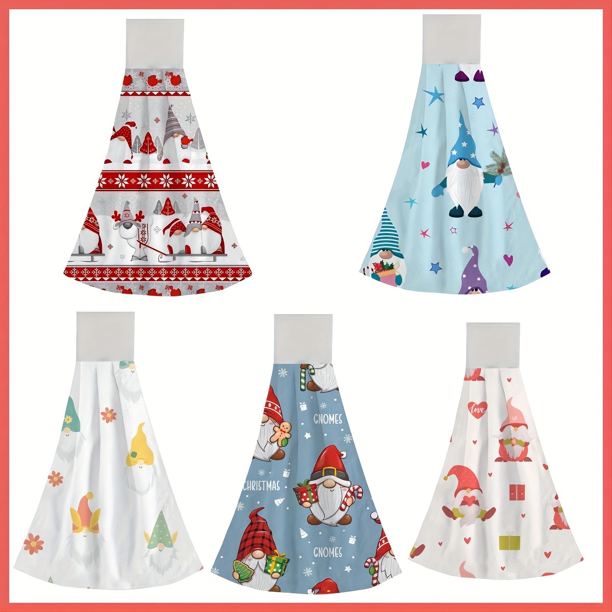 Cute Christmas Pattern Fingertip Towel Hanging Towel For - Temu