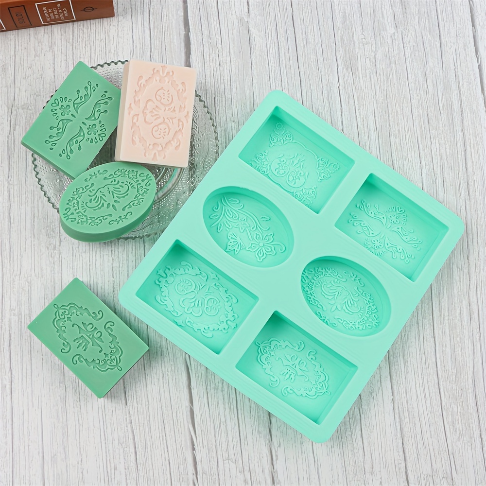 6 Grids DIY Soap Silicone Molds Creative Pattern Art Handmade