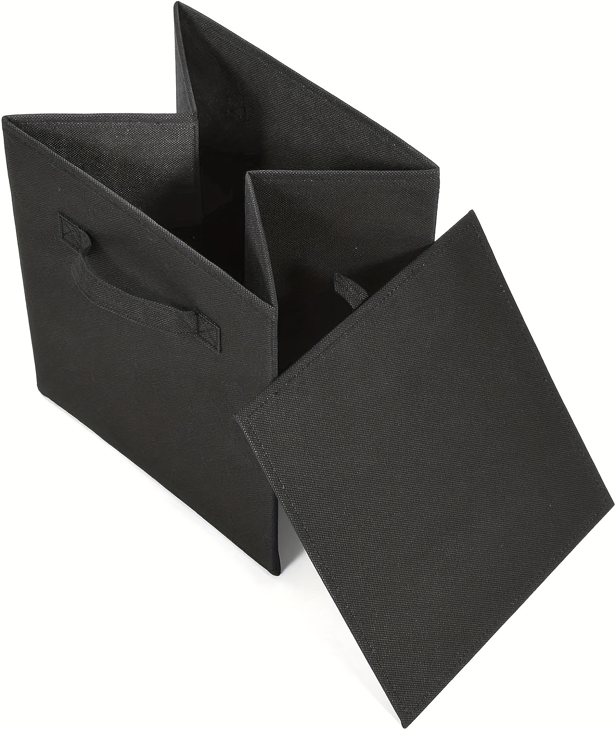 Paquete de 3 cajas de almacenamiento plegables de plástico de 15 L, caja de  almacenamiento plegable, color negro