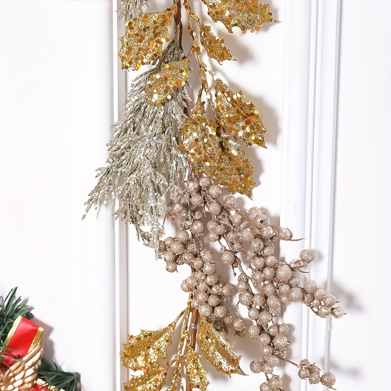 Artificial Faux Garland Christmas Berry Plants Home Holiday - Temu