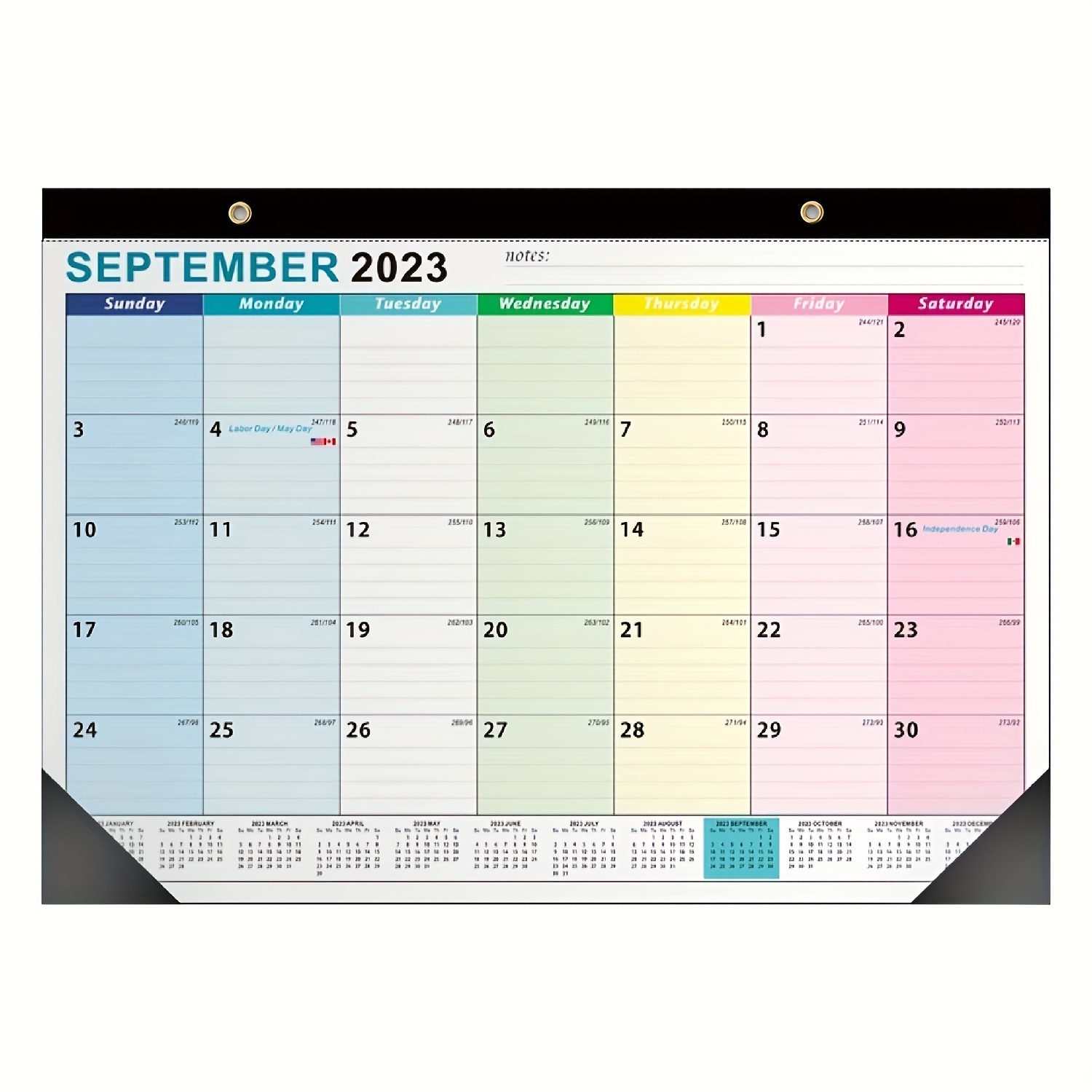 2023 - 2024 Mid Year Wall Calendar Planner Academic Home Office 12 Months