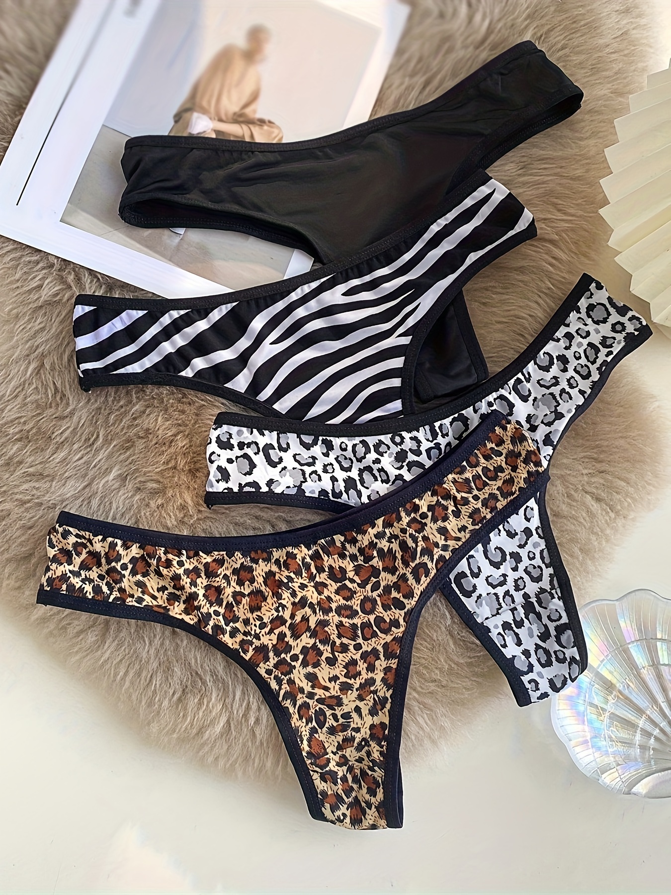 Leopard Tiger Zebra Super Comfy Line Free Cheeky Sissy Bikinis Panties L