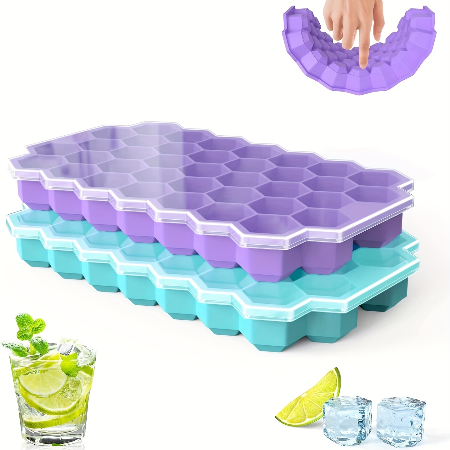 Ice Bucket And Ice Cube Tray Silicone Ice Mold And Ice - Temu
