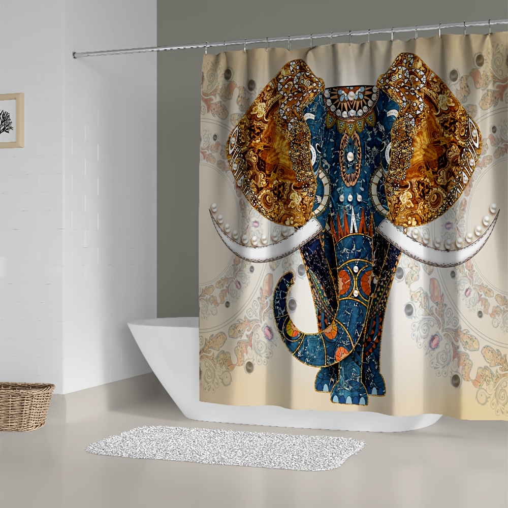 huanxiangouyue Divertida cortina de ducha de elefante para bebé en la  bañera cortina de ducha de elefante gris para baño con 12 ganchos 60 x 72 –  Yaxa Costa Rica