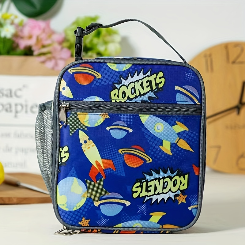 Dinosaur Cartoon Pattern Egg Bag, Insulated Lunch Bag, Picnic Bag