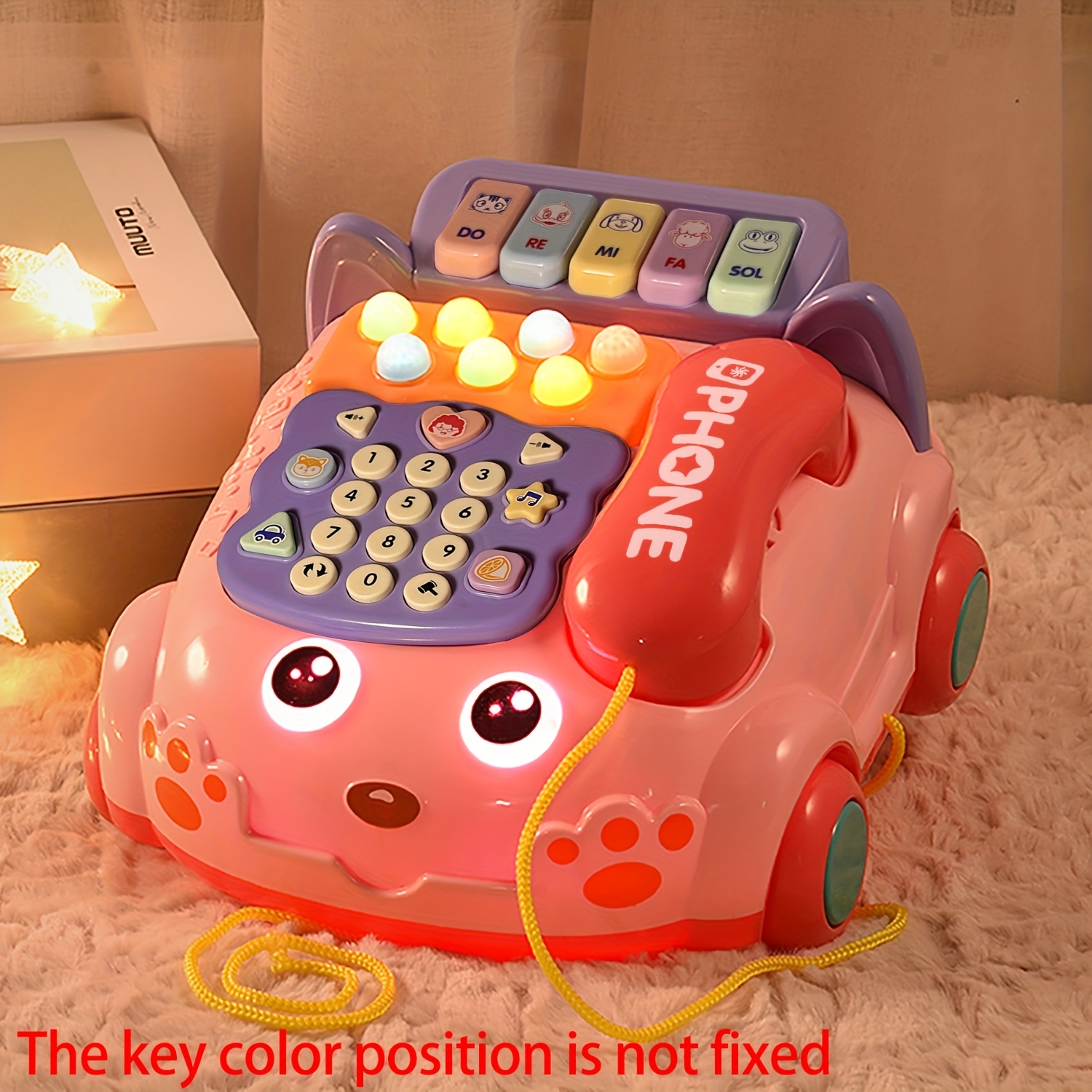 Bébé téléphone jouet voiture de jouet musical jouet d'éducation précoce  jouet préscolaire pour bébé noël nouvel an cadeau Rouge